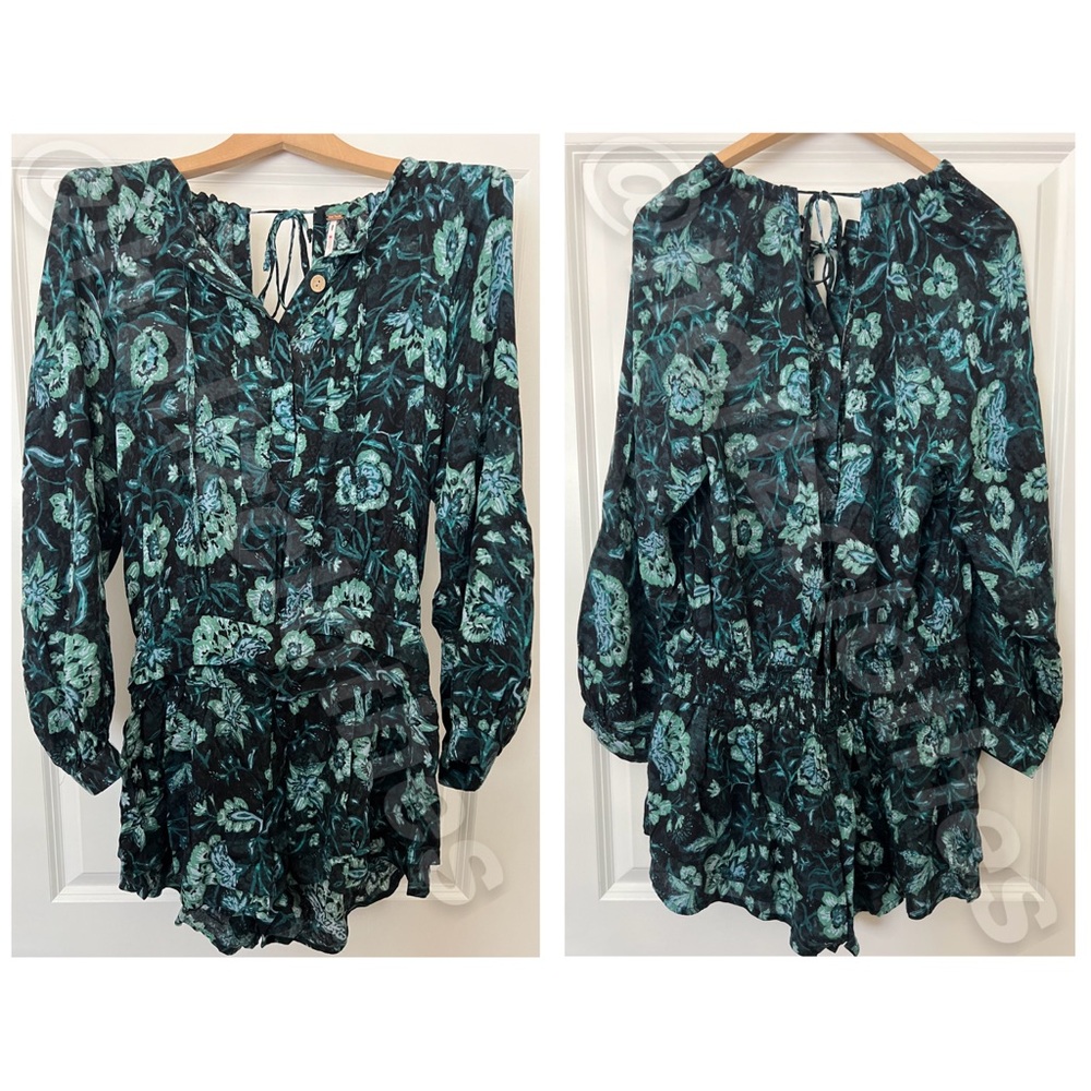 Free People NWOT Dance Til Dawn Romper Black Motif S - Picture 4 of 11